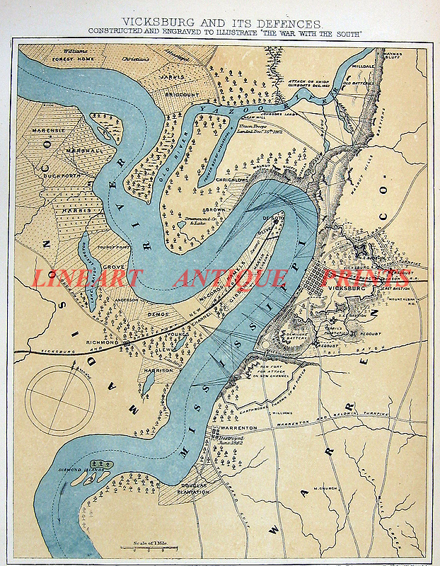 Vicksburg Defenses Map 