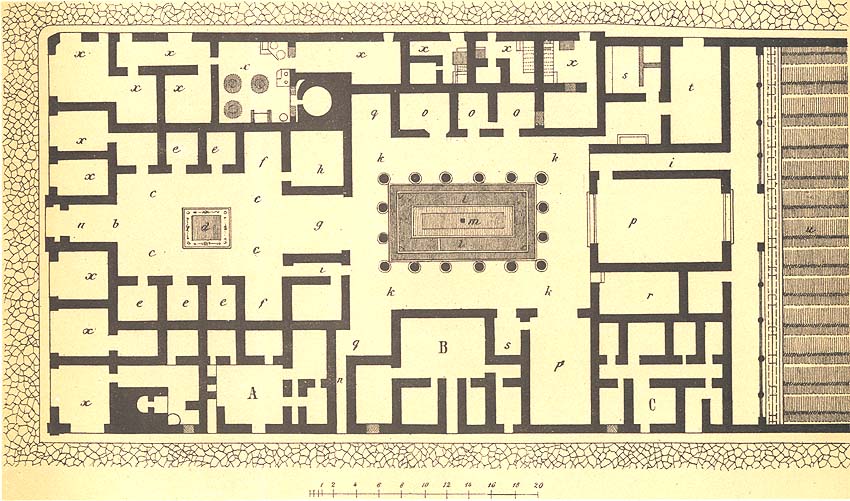 Рисунок плана римского особняка