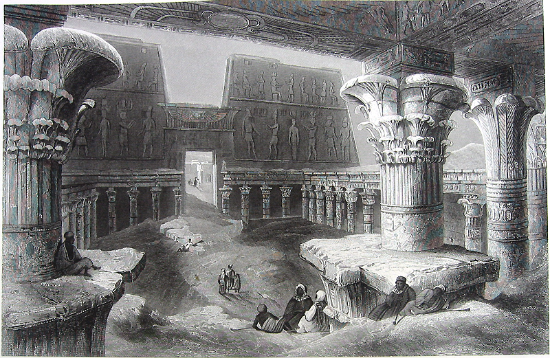 Egypt LUXOR, KARNAK TEMPLE COMPLEX Ruins Amun Re ~ Old 1882 Art Print ...